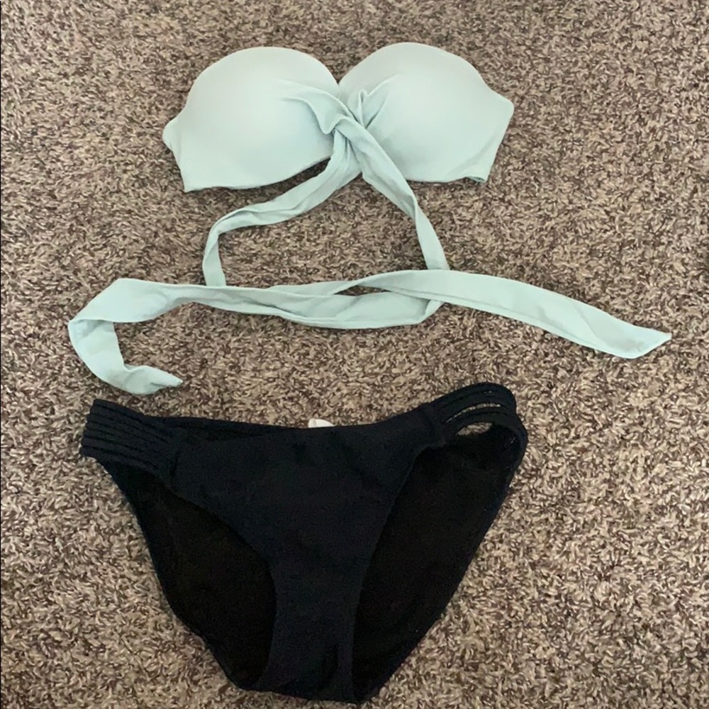 Victoria Secret bikini top paired  black bottom